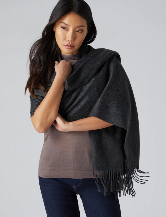 Палантин CASHMERE GRAND угольный меланж