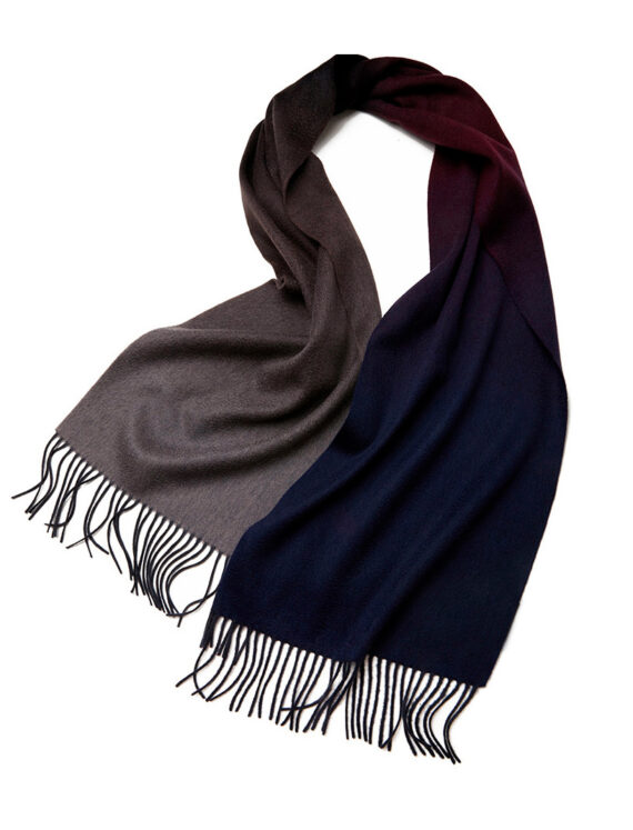 Шарф CASHMERE GRAND OMBRE синий/бордо/графит